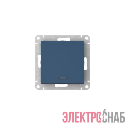 Переключатель 1-кл. AtlasDesign (сх. 6а) 10AX с подсветкой быстрозажим. клем. механизм аквамарин SE ATN001163S