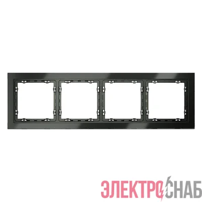 Рамка 4-м S70 стеклян. титан Voltum VLS110406