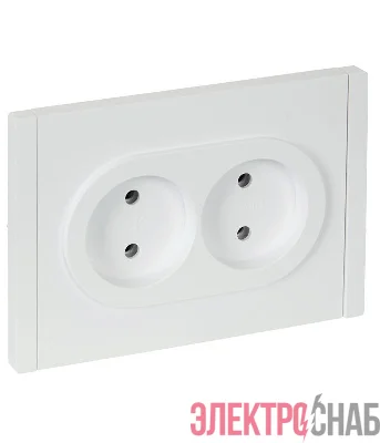 Розетка 2-м СП FORTE&PIANO FP226 10А без заземл. без защ. шторок безвинт. крепл. бел. IEK FP-R20-10-1-K01