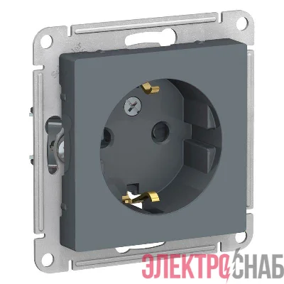 Розетка 1-м СП AtlasDesign 16А IP20 с заземл. защ. шторки механизм грифель SE ATN000745