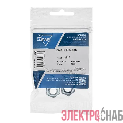 Гайка самоконтрящаяся М12 DIN 985 оцинк. (уп.4шт) Tech-Krep/Zitar 112252