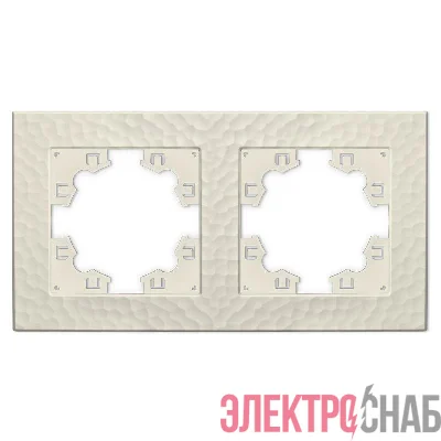 Рамка 2-м Афина фактурная универс. слоновая кость (ivory) Universal A10044-I