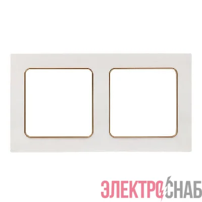 Рамка 2-м Стокгольм бел. с линией цвета шампань PROxima EKF EYM-G-303-10