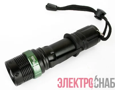 Фонарь аккумуляторный E142 CREE 3Вт фокус 3 режима 220В пластик. черн. (бокс) Ultraflash 12187