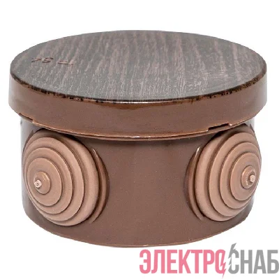 Коробка распаячная КМР-040-038 с крышкой 65х40 4 мембранных ввода IP54 темн. дерево PROxima EKF plc-kmr-040-038-t