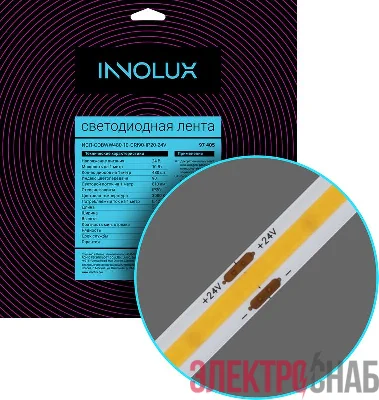Лента светодиодная 97 405 СДЛ-COBWW480-10-CRI90-IP20-24V (уп.5м) INNOLUX 97405