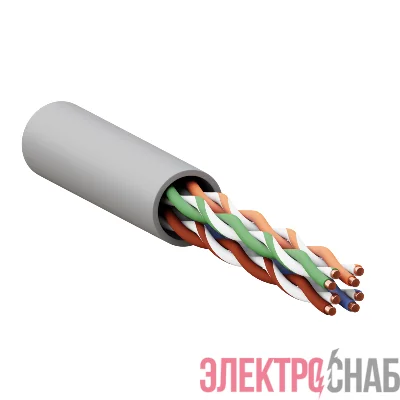 Кабель витая пара U/UTP кат.5E 4 пары solid PVC сер. TERACOM EKF TRC-5EUTP-04PVC-GY-IN3