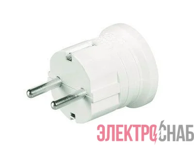 Вилка кабельная 16А 2P+E 230В IP20 с центр. вводом кабеля бел. DKC DIS1302063