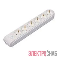 Колодка удлинителя 6-м с заземл. защ. шторки с выкл. Makel N6310000