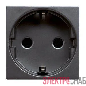 Механизм розетки Zenit 16А 250В защ. шторки с заземл. антрацит ABB 2CLA228800N1801