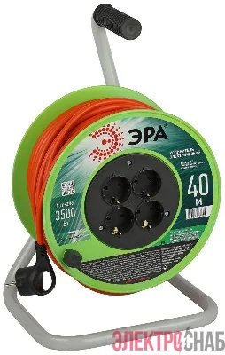 Удлинитель на катушке 4х40м с заземл. RP-4e-3x1.5-40m ПВС 3х1.5 Эра Б0056103