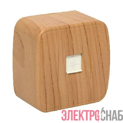 Розетка компьютерная 1-м ОП Минск RJ45 1А 120В свет. дерево EKF EGK01-035-30