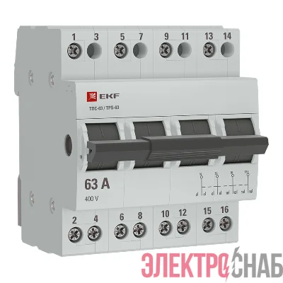 Переключатель трехпозиционный ТПС-63 4P 63А PROxima EKF TPS463
