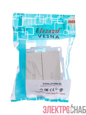 Переключатель проходной 2-кл. СП Vesna механизм крем. LEZARD 742-0388-106