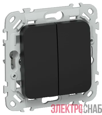 Выключатель 2-кл. СП FLITE ВС12-1-0-ФлЧ 10А механизм черн. IEK FI-V20-0-10-1-K02