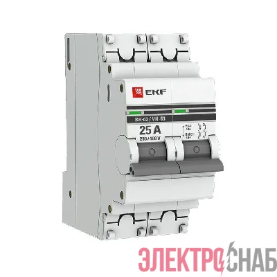 Выключатель нагрузки 2п 25А ВН-63 PROxima EKF SL63-2-25-pro