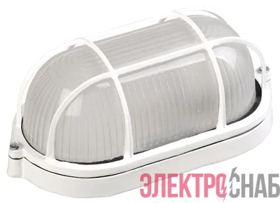 Светильник НПП 1402 60Вт E27 IP54 бел. овал с решеткой IEK LNPP0-1402-1-060-K01
