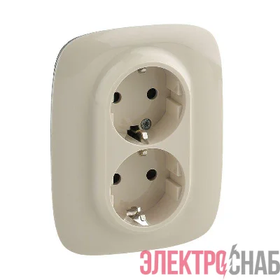 Розетка 2-м Valena Allure 16А 250В 2х2К+З с лицевой панелью защ. шторки без винт. зажимы сл. кость Leg 753826