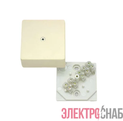Коробка распределительная ОП 60х60х30мм с клемм. бел. HEGEL КРК2701