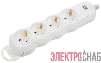 Колодка удлинителя 4-мест. с заземл. РПр04 IEK WYP10-D-KP-16-04-ZS-K01