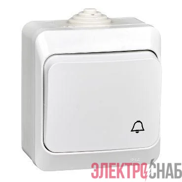 Выключатель кнопочный 1-кл. ОП Этюд 10А IP44 10AX с самовозвратом бел. SE KA10-041B