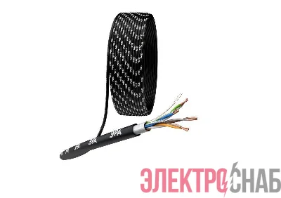 Кабель витая пара F/UTP кат.5E 4х2х24AWG solid CU PE Outdoor черн. (м) Эра Б0044689