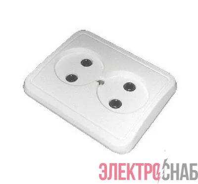 Розетка 2-м СП 10А IP20 без заземл. бел. БЕЛТИЗ РС10-012