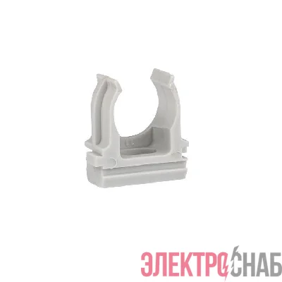 Держатель для труб (клипса) d16мм сер. (уп.10шт) Plast EKF derj-z-16n-r