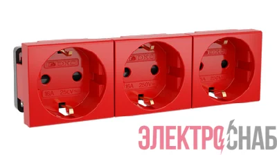 Розетка 3-м Viva 16А IP20 красн. DKC 45013