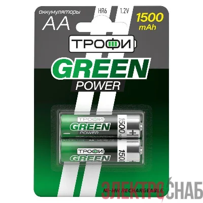 Аккумулятор AA/HR6 1500мА.ч HR6-2BL (блист.2шт) Трофи Б0019500