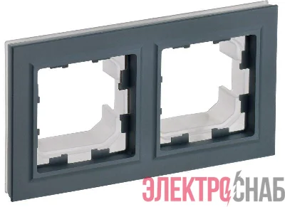 Рамка 2-м BRITE IP44 РУ-2-БрГ-44 граф. IEK BR-M22-44-K53