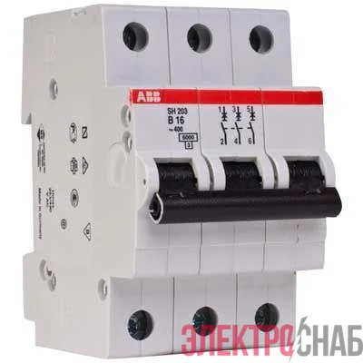 Выключатель автоматический модульный 3п C 50А 6кА SH203 C50 ABB 2CDS213001R0504