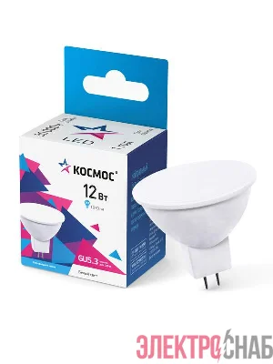 Лампа светодиодная JCDR 12Вт 4500К GU5.3 1070лм 174-265В КОСМОС LkecLED12wJCDRC45