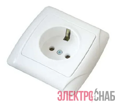 Розетка 1-м СП Маргарита 16А IP20 с заземл. бел. UNIVersal М0028