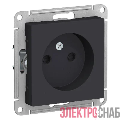 Розетка 1-м СП AtlasDesign 16А IP20 без заземл. защ. шторки механизм карбон SE ATN001049