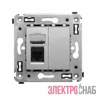 Розетка телефонная 1-м СП Avanti "Закаленная сталь" RJ12 DKC 4404313