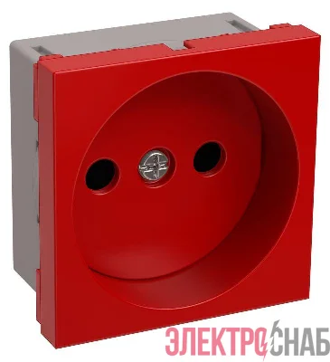 Розетка 1-м 2мод. РКС-20-22-П-К 45х45 без заземл. красн. PRIMER IEK CKK-40D-RSK2-K04-K