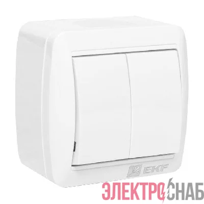 Выключатель 2-кл. ОП Владивосток 10А IP54 бел. PROxima EKF EQR16-023-30-54