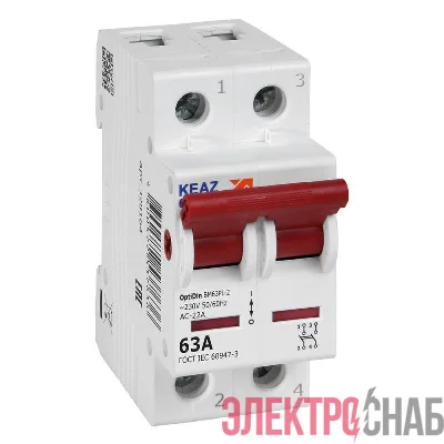 Выключатель нагрузки модульный OptiDin BM63PL-263-УХЛ3 (ВМ63PL) КЭАЗ 328164