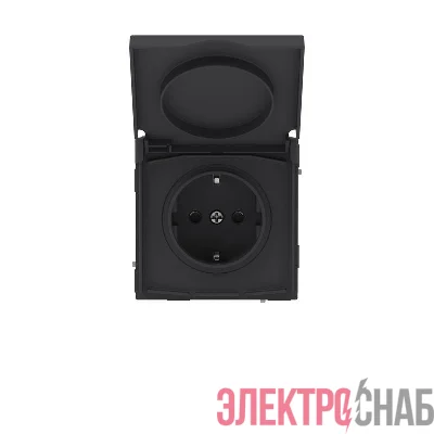 Розетка силовая KANT IP44 2P+E защ. шторки с крышкой черн. уголь DKC 7012013