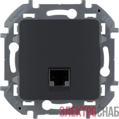 Розетка информационная RJ45 Inspiria CAT.6 UTP антрацит Leg 673833