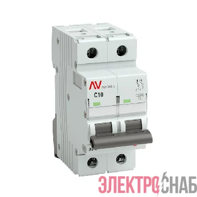Выключатель автоматический модульный 2п C 10А 10кА AV-10 AVERES EKF mcb10-2-10C-av