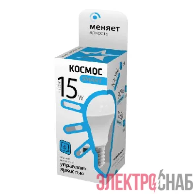 Лампа светодиодная A60 15Вт грушевидная 4500К E27 220В 3 уровня яркости Smart КОСМОС LksmLEDSD15wA60E2745