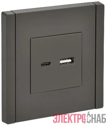 Розетка USB A+C 3.1А FORTE&PIANO FP350 сер. IEK FP-U22-D31-K03