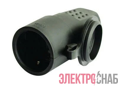 Розетка кабельная 16А IP44 2P+E 250В ввод кабеля с торца каучук черн. DKC DIS1103160
