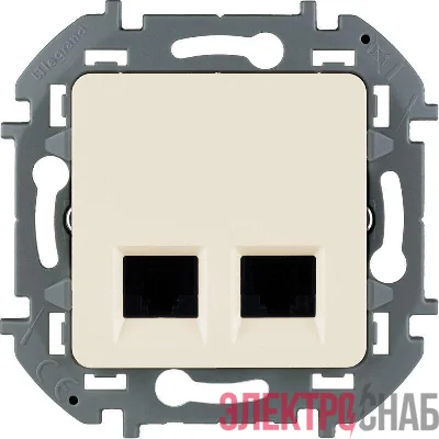 Розетка RJ45 2-м Inspiria CAT.6 UTP сл. кость Leg 673841