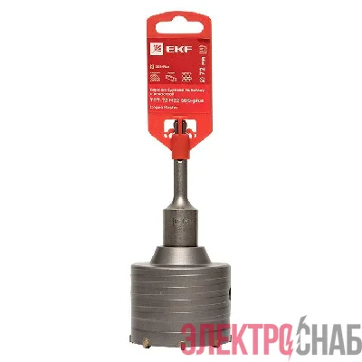 Коронка буровая по бетону с оснасткой TCT-72 М22 SDS-plus Master EKF tct-72-m22