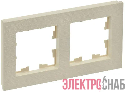 Рамка 2-м BRITE РУ-2-Бр беж. рифленый IEK BR-M22-51-K10