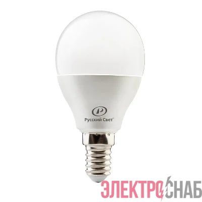 Лампа светодиодная RS LED G45 E14 8W 220-240V 8Вт шар матовая 4000К нейтр. бел. E14 800лм 220-240В Ra90 Русский Свет 15010445053