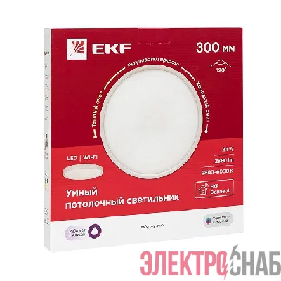 Светильник потолочный Умный 300мм Connect EKF sclwf-300-cct